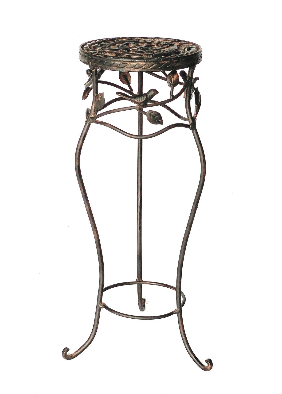 BLUMENHOCKER rund Metall Braun antik 19/19/52 cm - Braun, Metall (19/52/19cm) - DanDiBo