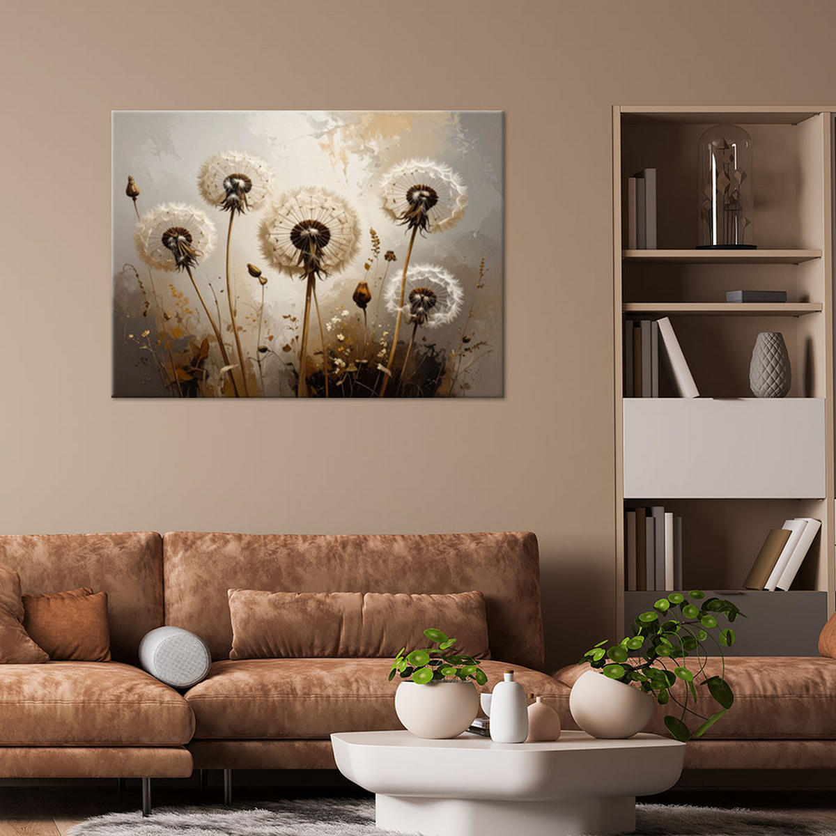 LEINWANDBILD Blumen 120x80cm - Braun, Textil (120/80cm) - Feeby