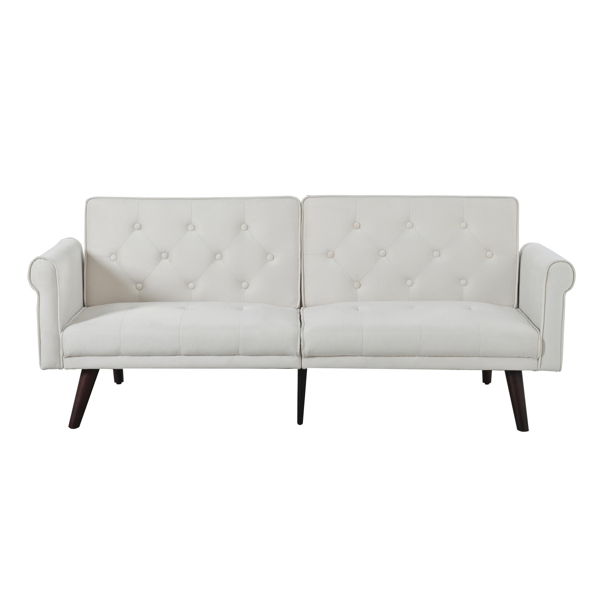 Modfu ROZKLÁDACÍ pohovka ze sametu 172x89x70 cm béžová s nastavitelnými opěradly a funkcí lůžka