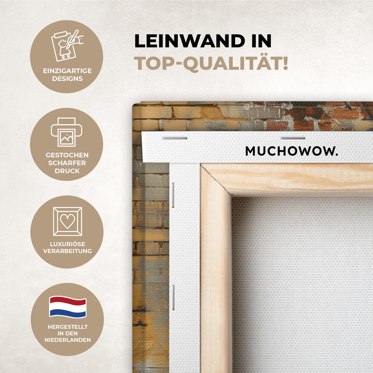 LEINWANDBILD Graffiti - Banksy - Mädchen - Straßenkunst 30x20 cm - Sandfarben, Textil (30/20cm) - MuchoWow