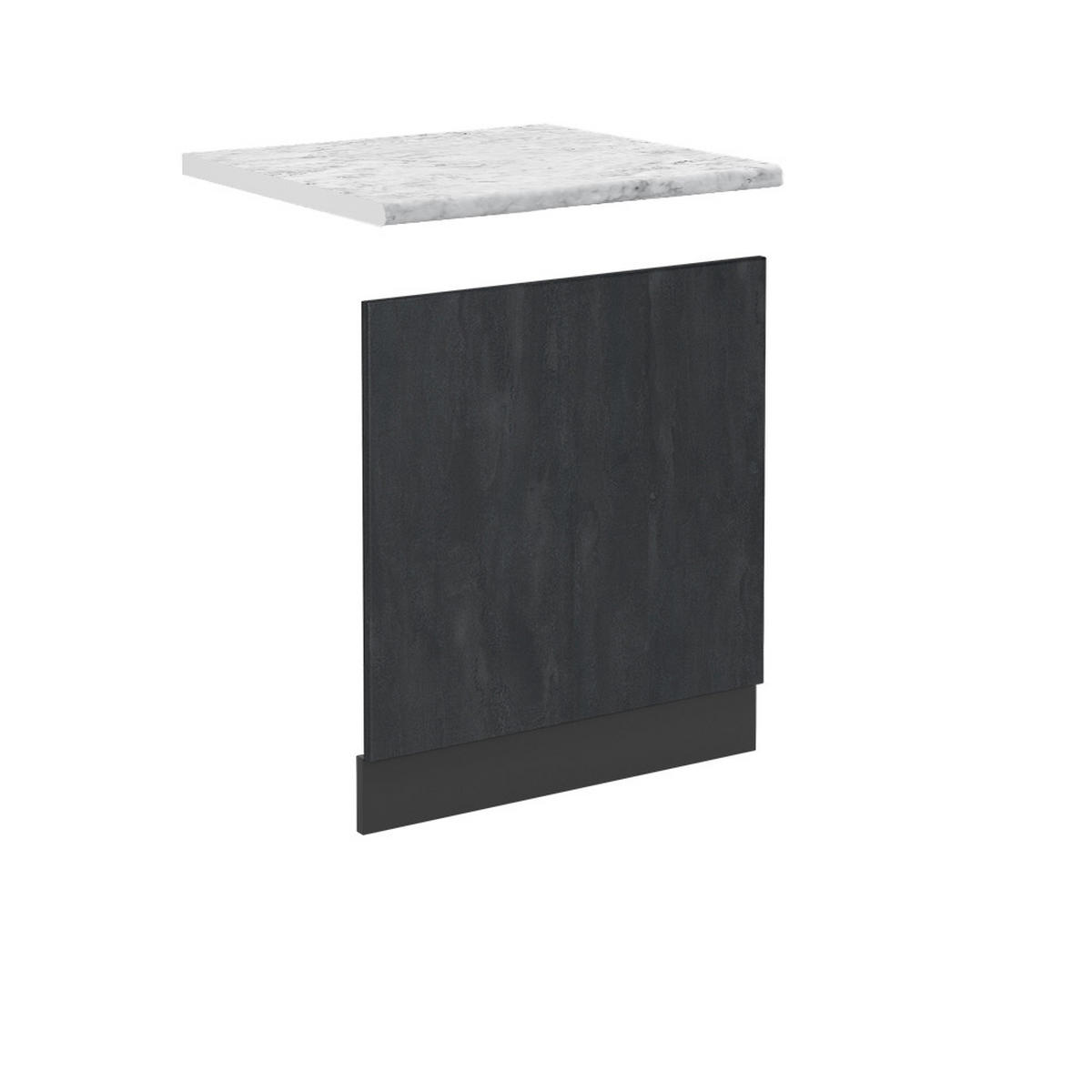 FRONTBLENDE R-Line Schwarz Beton 60 cm AP Marmor - Anthrazit/Schwarz, Holzwerkstoff (60/57.2/1.6cm) - Vicco