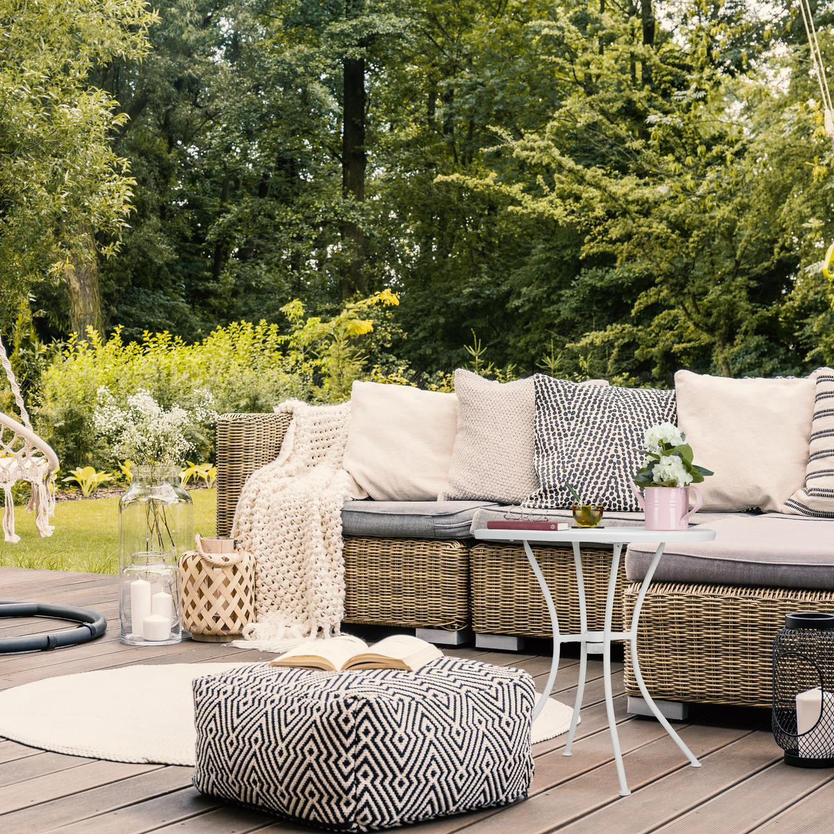 GARTENTISCH - Weiß, Metall (70/70/72cm) - Relaxdays