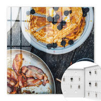 SCHLÜSSELBOX Weiß 30x30 cm – Türöffnung nach rechts - Hausgemachtes Frühstück - Braun, Metall (30/30/5cm) - TULUP