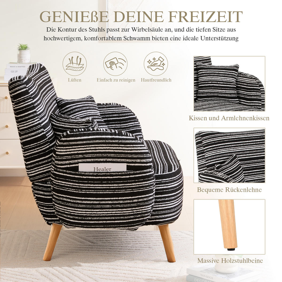 2-SITZER SOFA boucle schwarz kompakt 121cm - Schwarz, Textil (121/87/81.5cm) - Urban Meuble