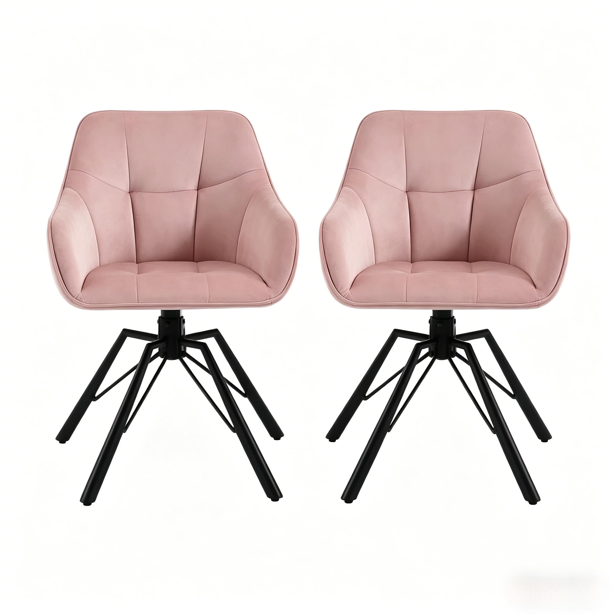 ARMLEHNSTUHL-SET DE-36126 2 Stück drehbar Grau - Pink, Metall (54/82.5/57cm) - ComfortXL