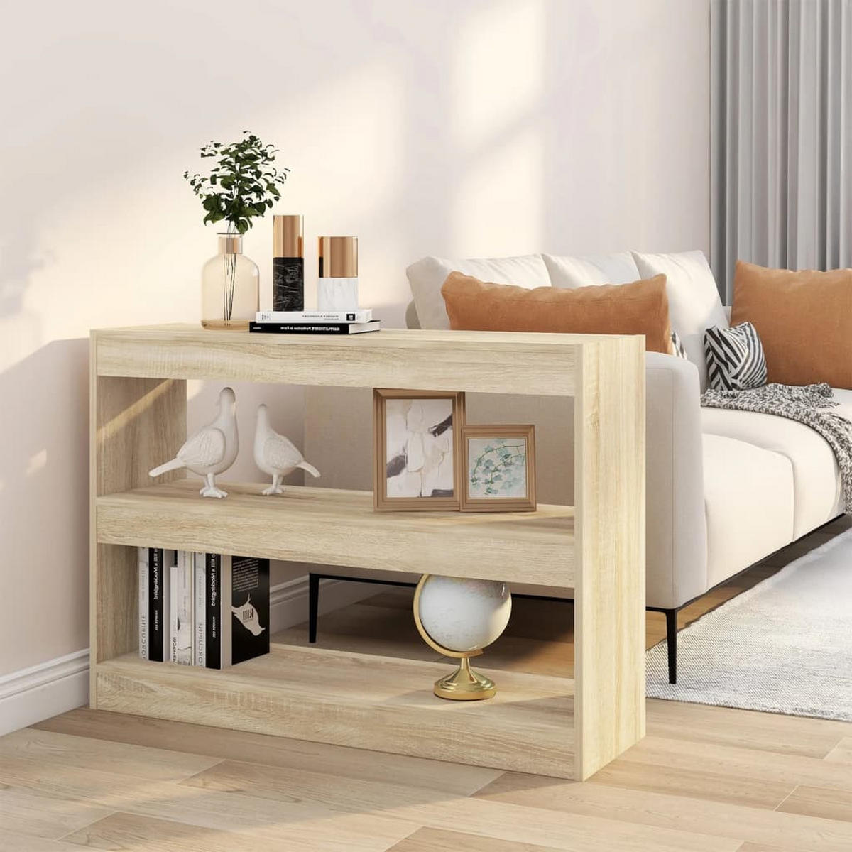 BÜCHERREGAL/RAUMTEILER Sonoma-Eiche 100x30x72 cm - Braun, Holzwerkstoff (100/72/30cm) - furnicato