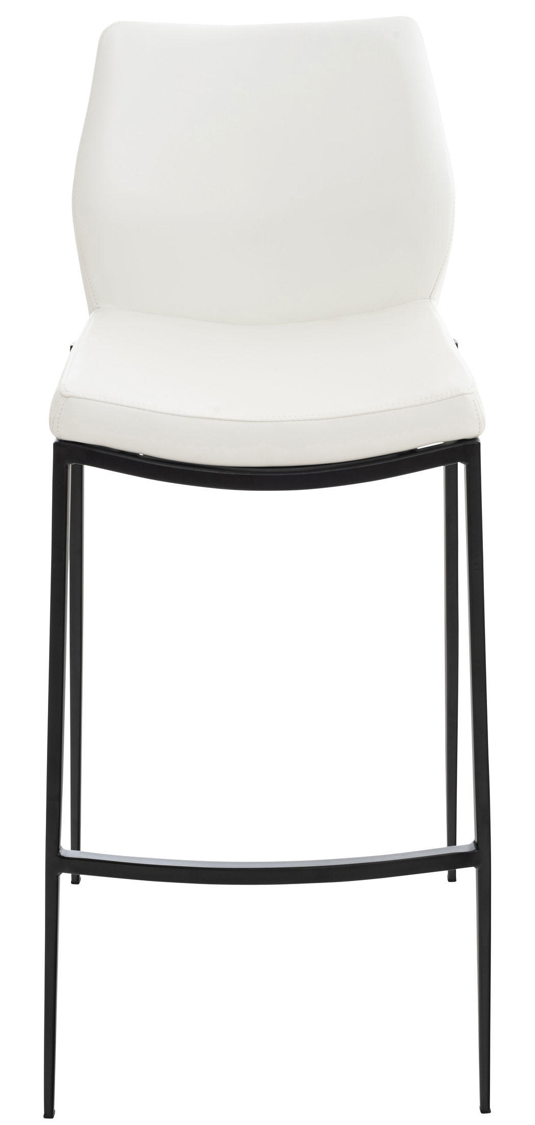 BARHOCKER Lederlook weiß - Schwarz/Weiß, Textil/Metall (47/107/53cm) - CLP