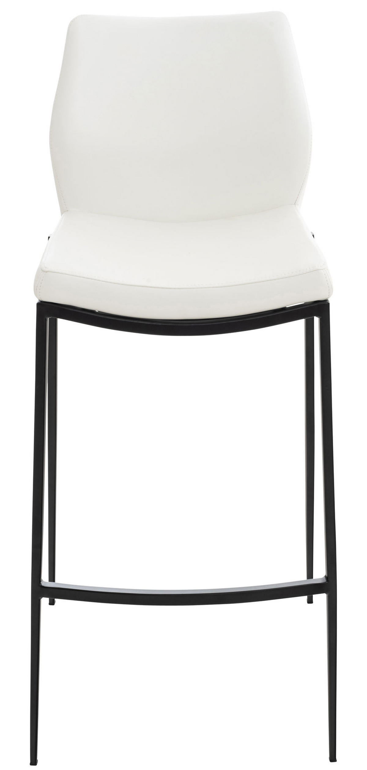 BARHOCKER Lederlook weiß - Schwarz/Weiß, Textil/Metall (47/107/53cm) - CLP