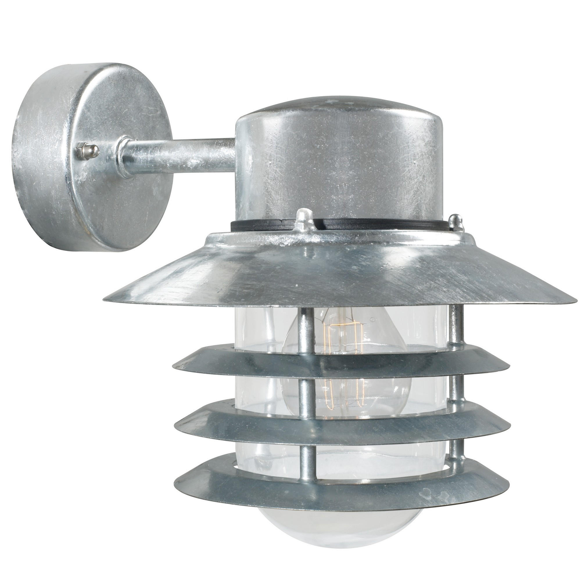 WANDLEUCHTE Vejers - Silber - 22/23 cm - Silberfarben, Metall (22/23/23cm) - Nordlux