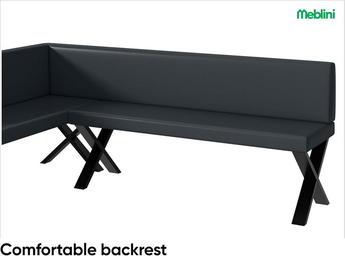 ECKBANK TONI_X - Dunkelgrau, Leder (142/196cm) - Meblini