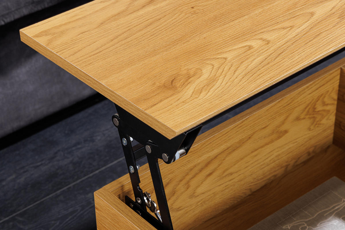 COUCHTISCH APARTMENT Schichtholz Natur 110 cm - Hellbraun/Schwarz, Glas/Holzwerkstoff (60/110/35cm) - riess-ambiente