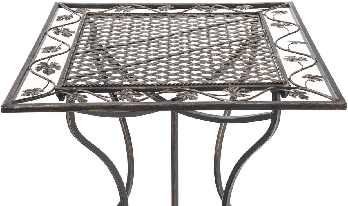 GARTENTISCH eckig 60/60/72 cm Metall Bronze - Bronzefarben, Metall (60/60/72cm) - CLP