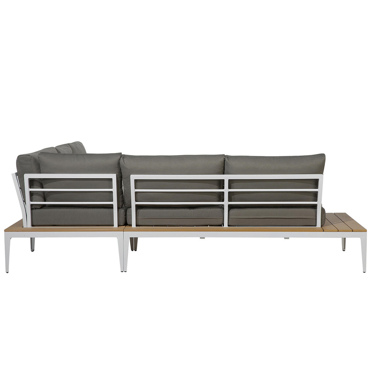 LOUNGE-SET 4-Sitzer grau Positano - Grau, Holzwerkstoff - Beliani