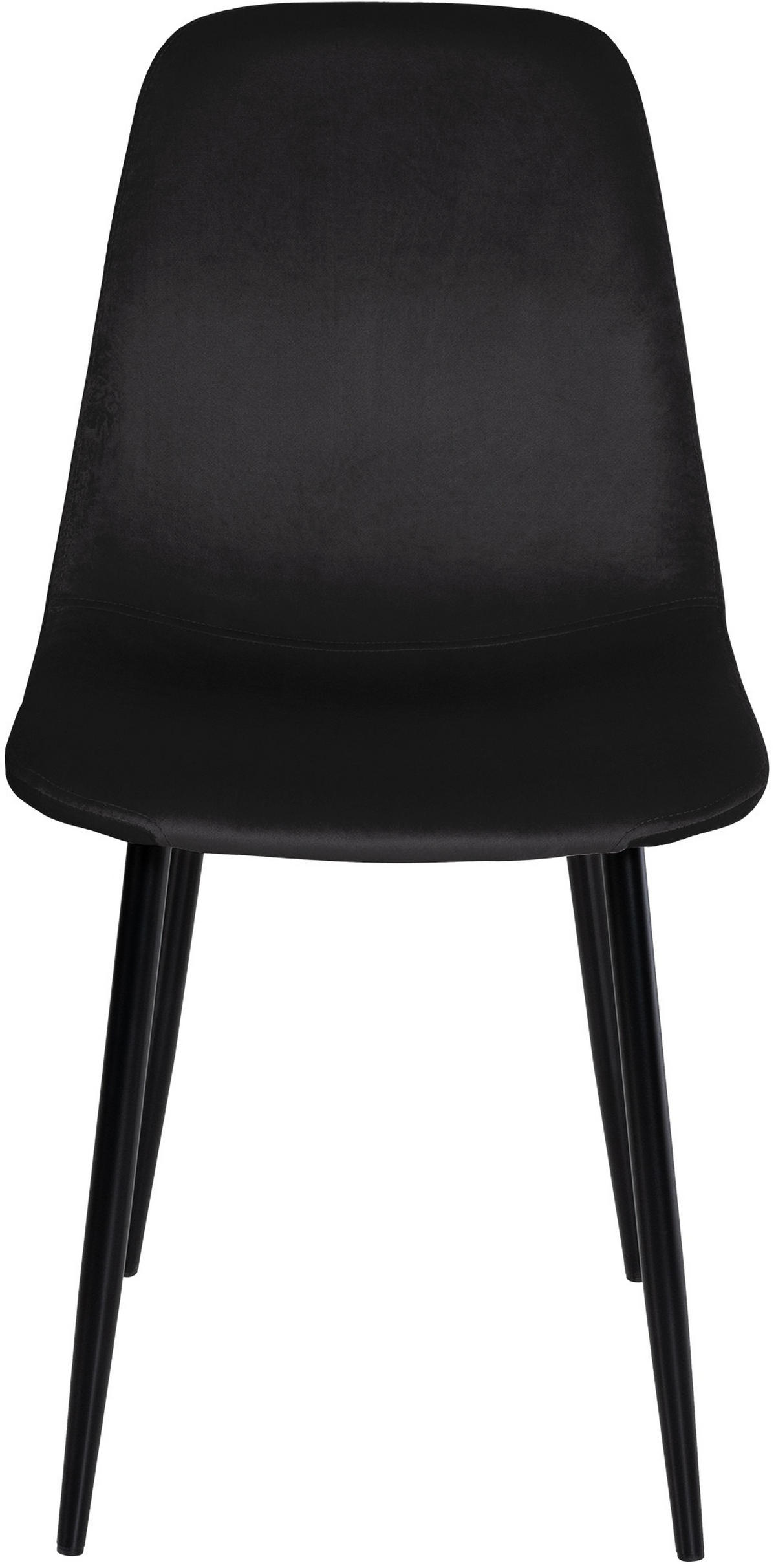STUHL Samt Schwarz - Schwarz, Textil/Metall (44/88/51cm) - CLP