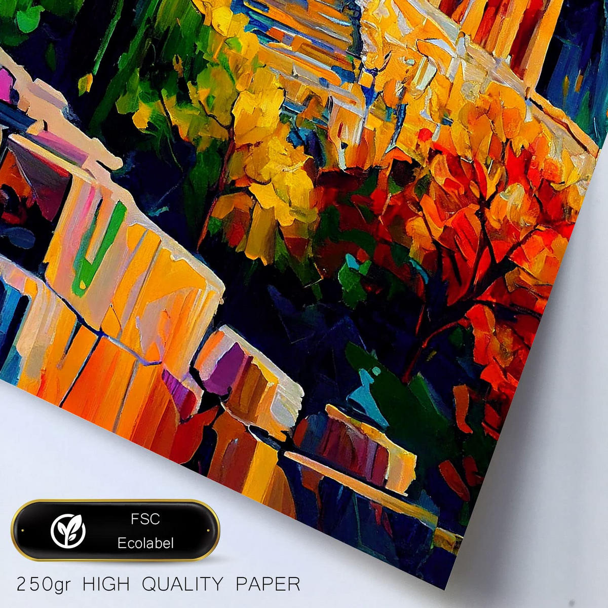 POSTER Set Mit 6 Ästhetisch Im Ölgemälde Stil A3 & A4 Weißer Rahmen - Weiß, Papier (29/3cm) - Nacnic