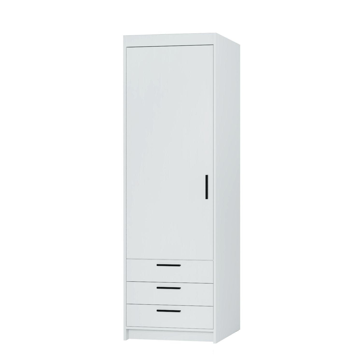 DREHTÜRENSCHRANK ELENORA 59,9/190,5/53cm 1-türig Weiß - Weiß, Holzwerkstoff (59.9/190.5/53cm) - MASSENO