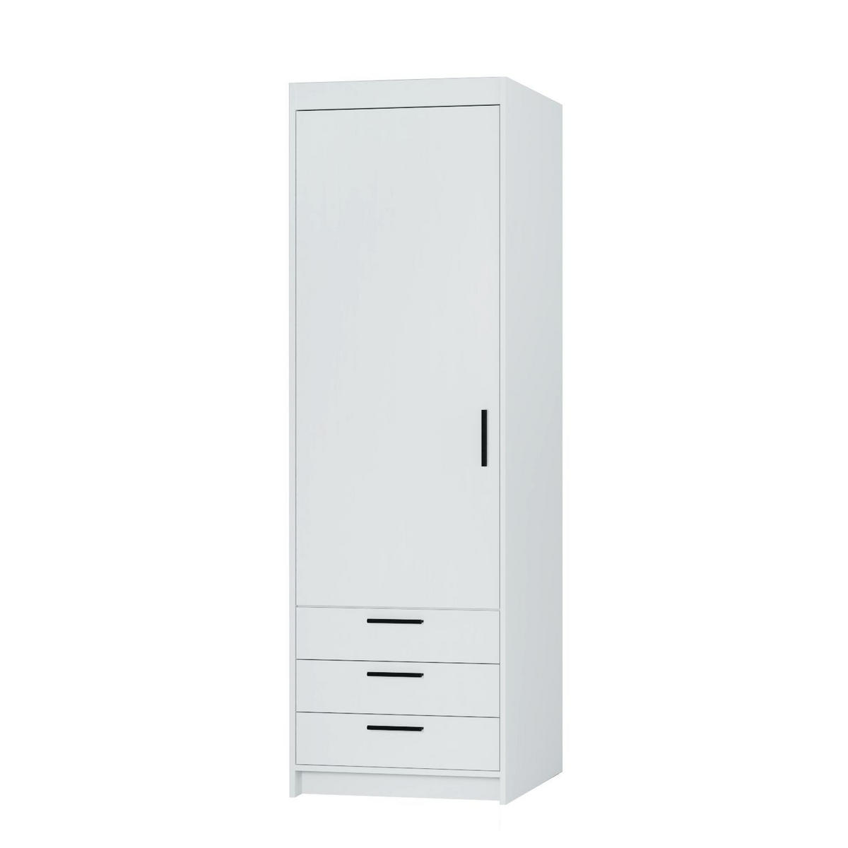 DREHTÜRENSCHRANK ELENORA 59,9/190,5/53cm 1-türig Weiß - Weiß, Holzwerkstoff (59.9/190.5/53cm) - MASSENO
