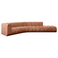 ECKSOFA modulares Sofa Tilmo-L1 - 399x194x70 cm Apricot - Koralle, Holzwerkstoff/Textil (399/194cm) - ALTDECOR