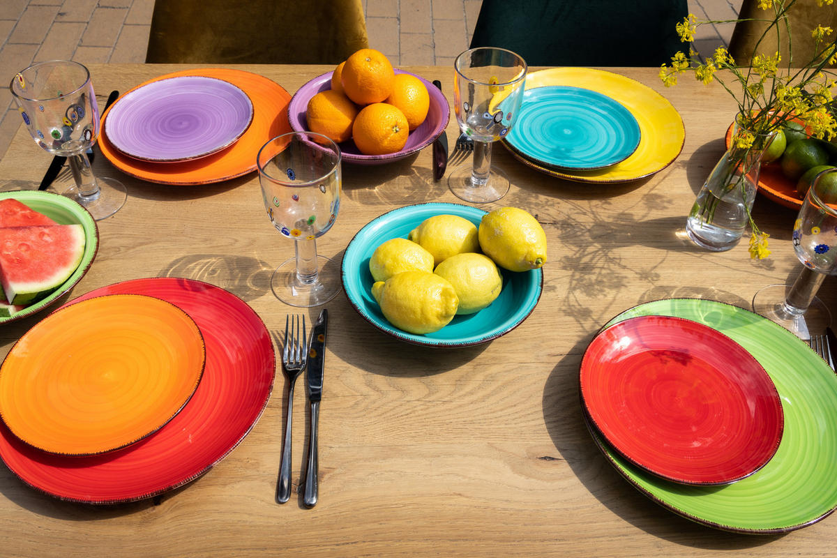 FRÜHSTÜCKTELLER / Dessertteller Sunny Summer ø 19 cm - 6 Stück - Multicolor, Keramik (19cm) - Studio Tavola