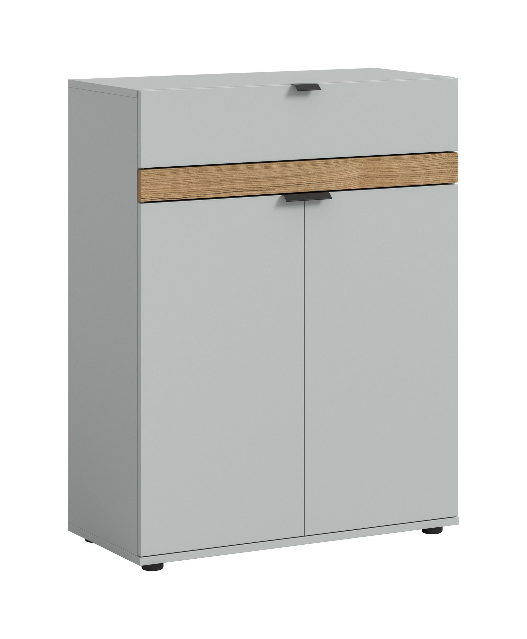 SCHUHKOMMODE Nora (B/H/T: ca. 75/98/37 cm) in grau/grau - Grau, Holzwerkstoff (75/98/37cm)