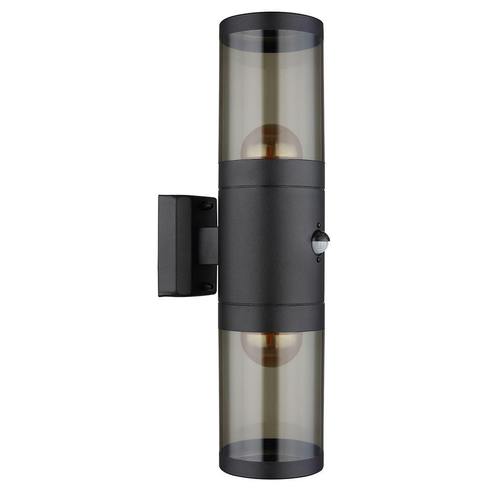 LED AUSSENWANDLEUCHTE Edelstahl Schwarz - Schwarz, Metall (10.2/42/10.2cm) - Globo Lighting