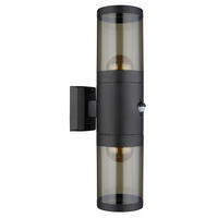 LED AUSSENWANDLEUCHTE Edelstahl Schwarz - Schwarz, Metall (10.2/42/10.2cm) - Globo Lighting