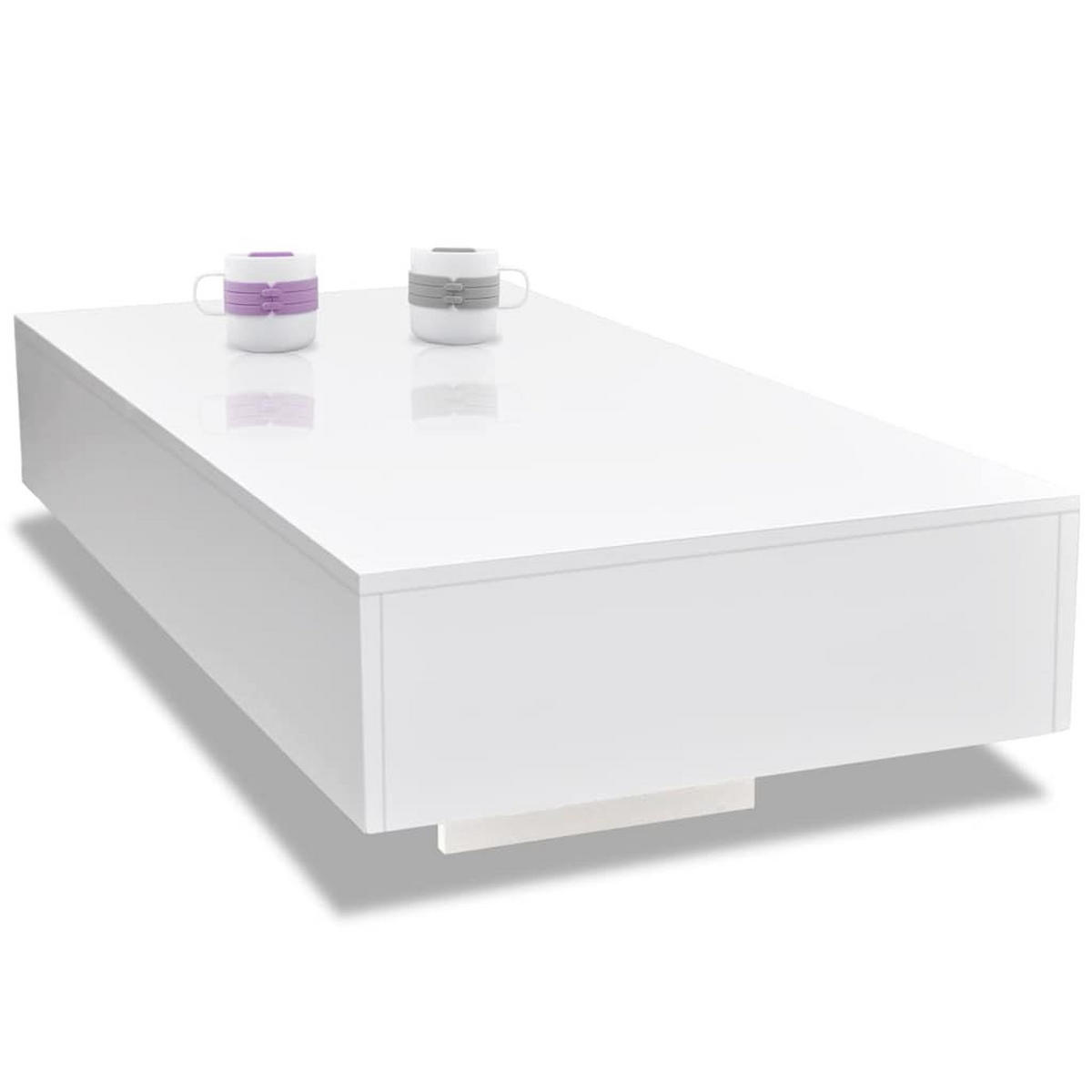 COUCHTISCH Hochglanz Weiss - Weiß, Holzwerkstoff (115/55/31cm) - vidaXL