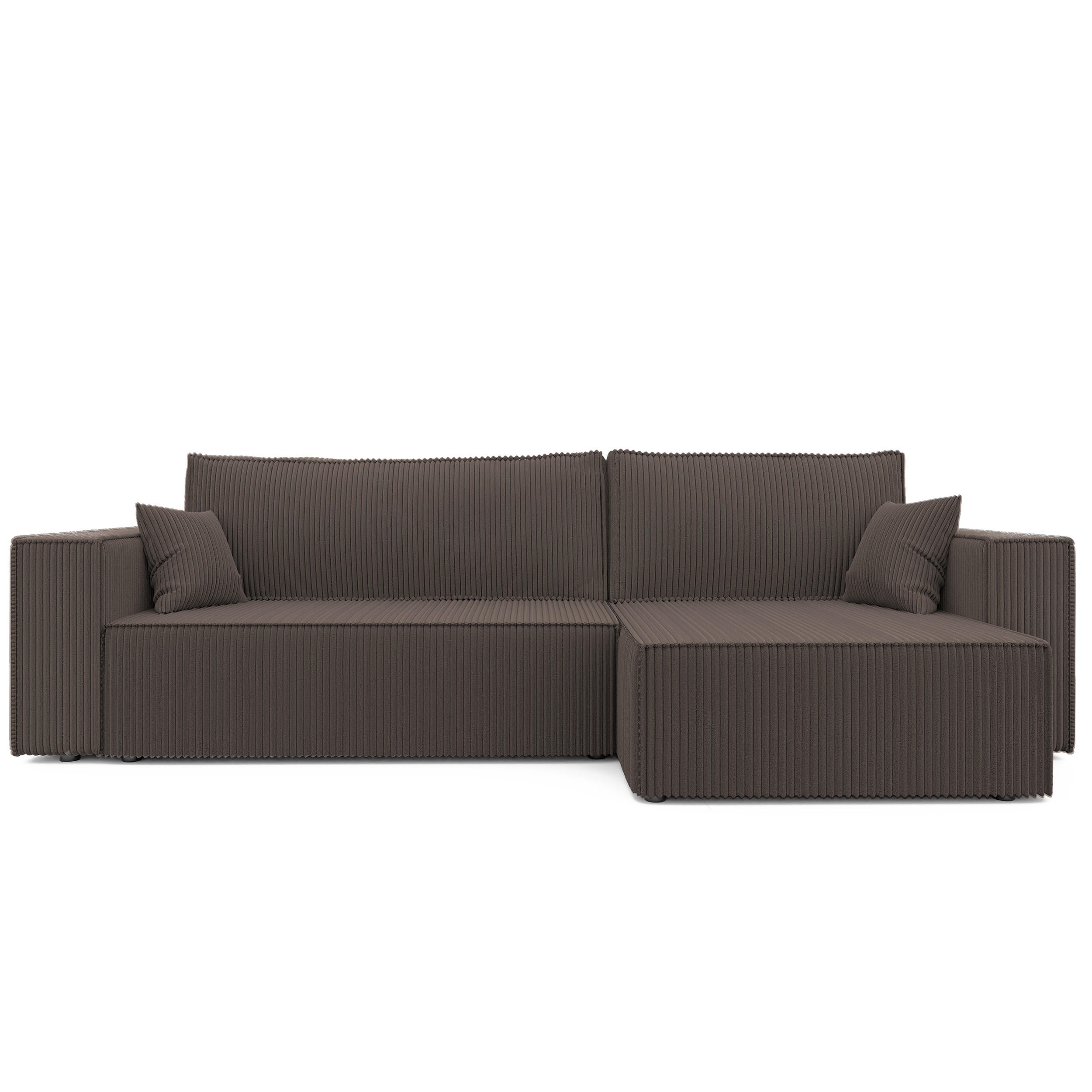 ECKSOFA mit Schlaffunktion und Bettkasten, Braun - Braun, Holzwerkstoff/Textil (145/276cm) - Idohome