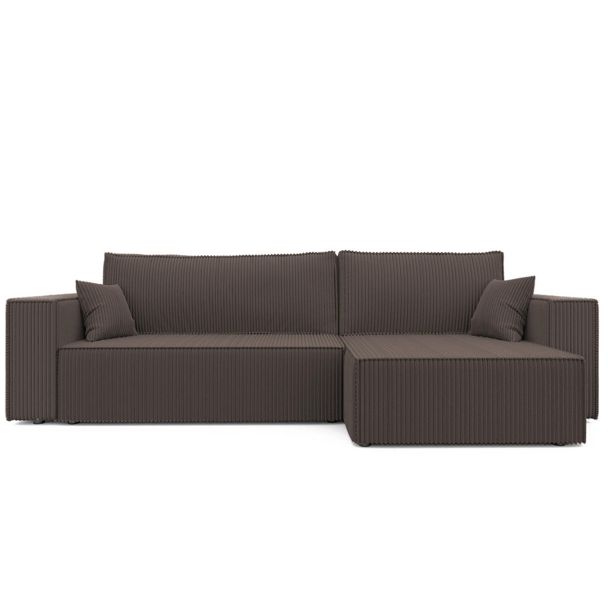 ECKSOFA mit Schlaffunktion und Bettkasten, Braun - Braun, Holzwerkstoff/Textil (145/276cm) - Idohome