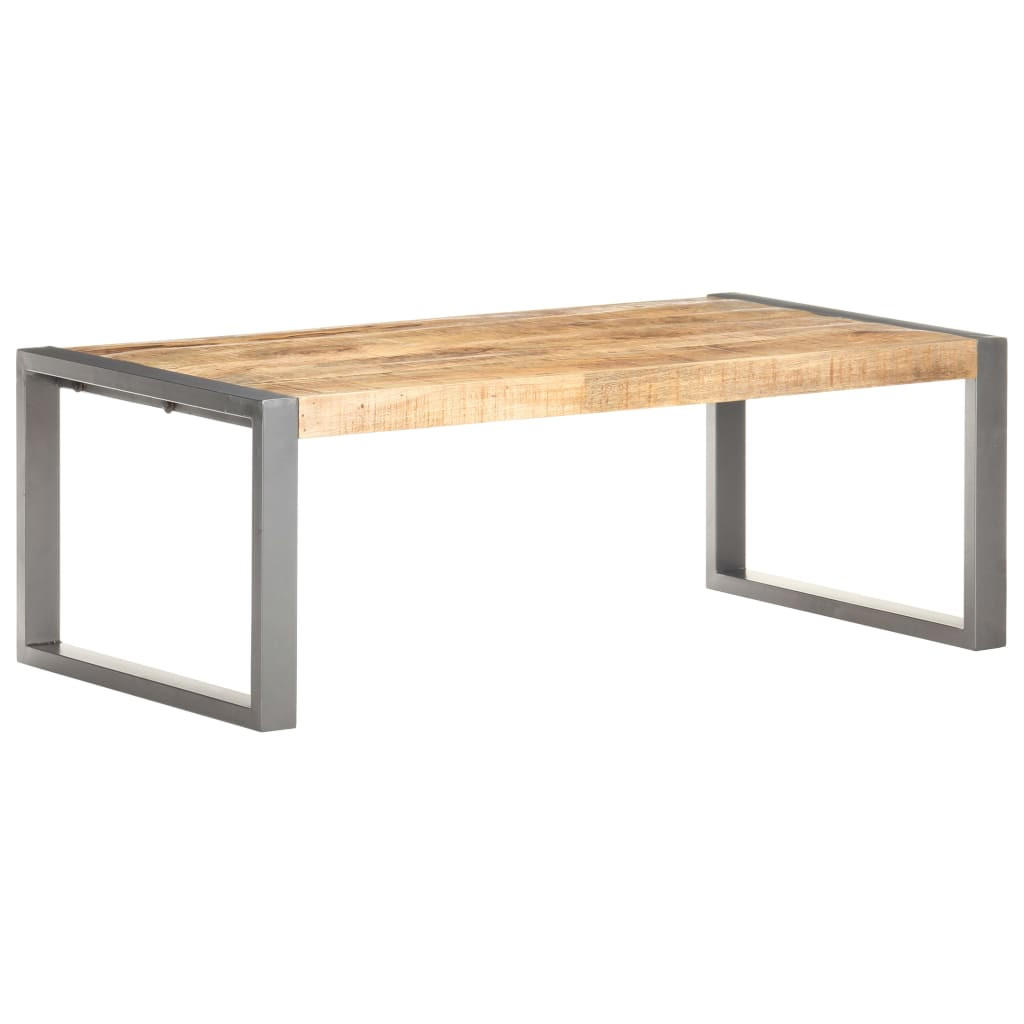 COUCHTISCH 110x60x40 cm Raues Mangoholz - Grau, Metall (110/60/40cm) - furnicato