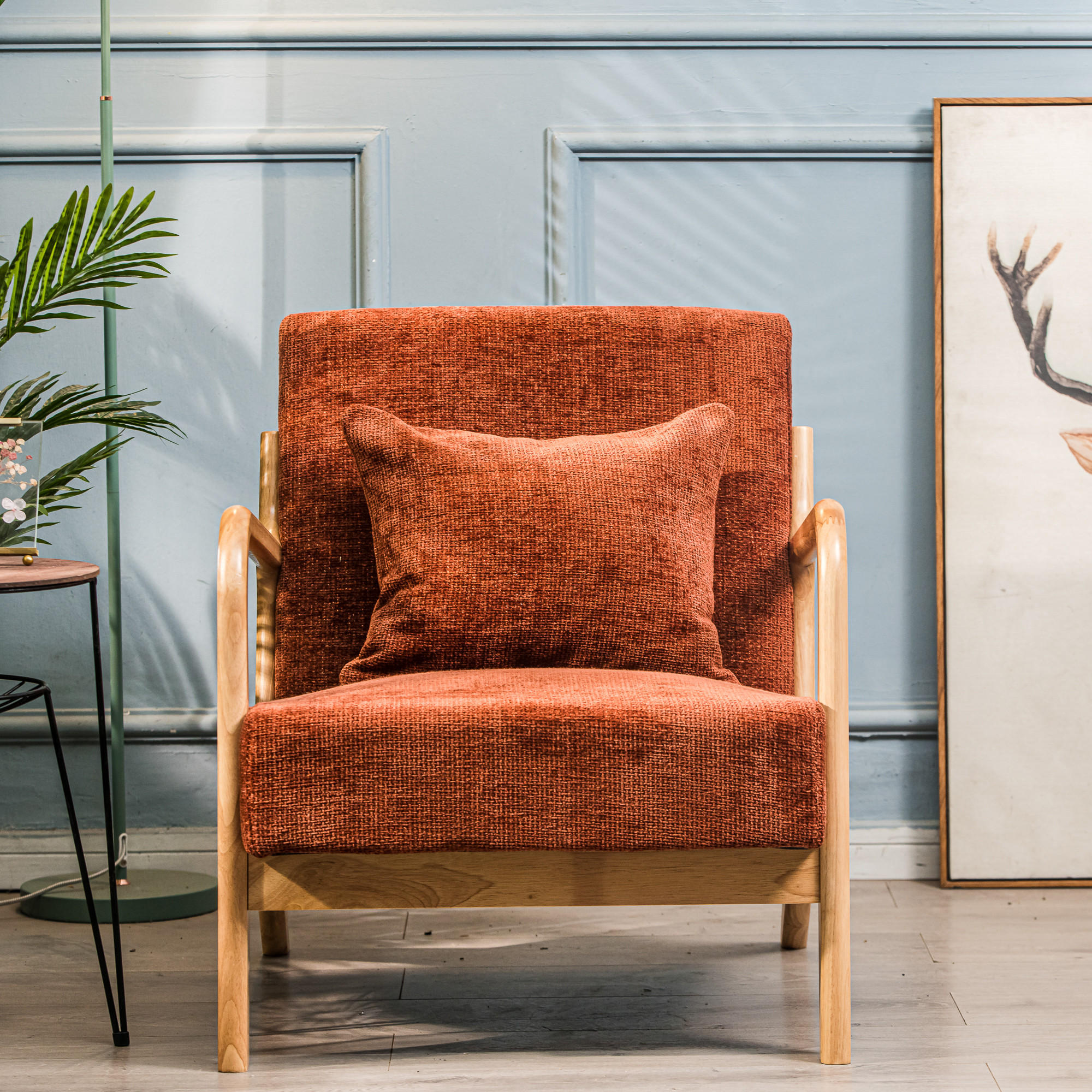 Thumbnail - Nordlys Sessel, Rot, Holz, 64x74x80 cm, FSC 100%, Wohnzimmer, Sessel, Polstersessel