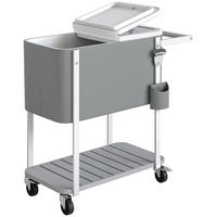 SERVIERWAGEN DE-41491 84/38/83 cm, 56L, Flaschenöffner Grau - Grau, Kunststoff (84/83/38cm) - ComfortXL