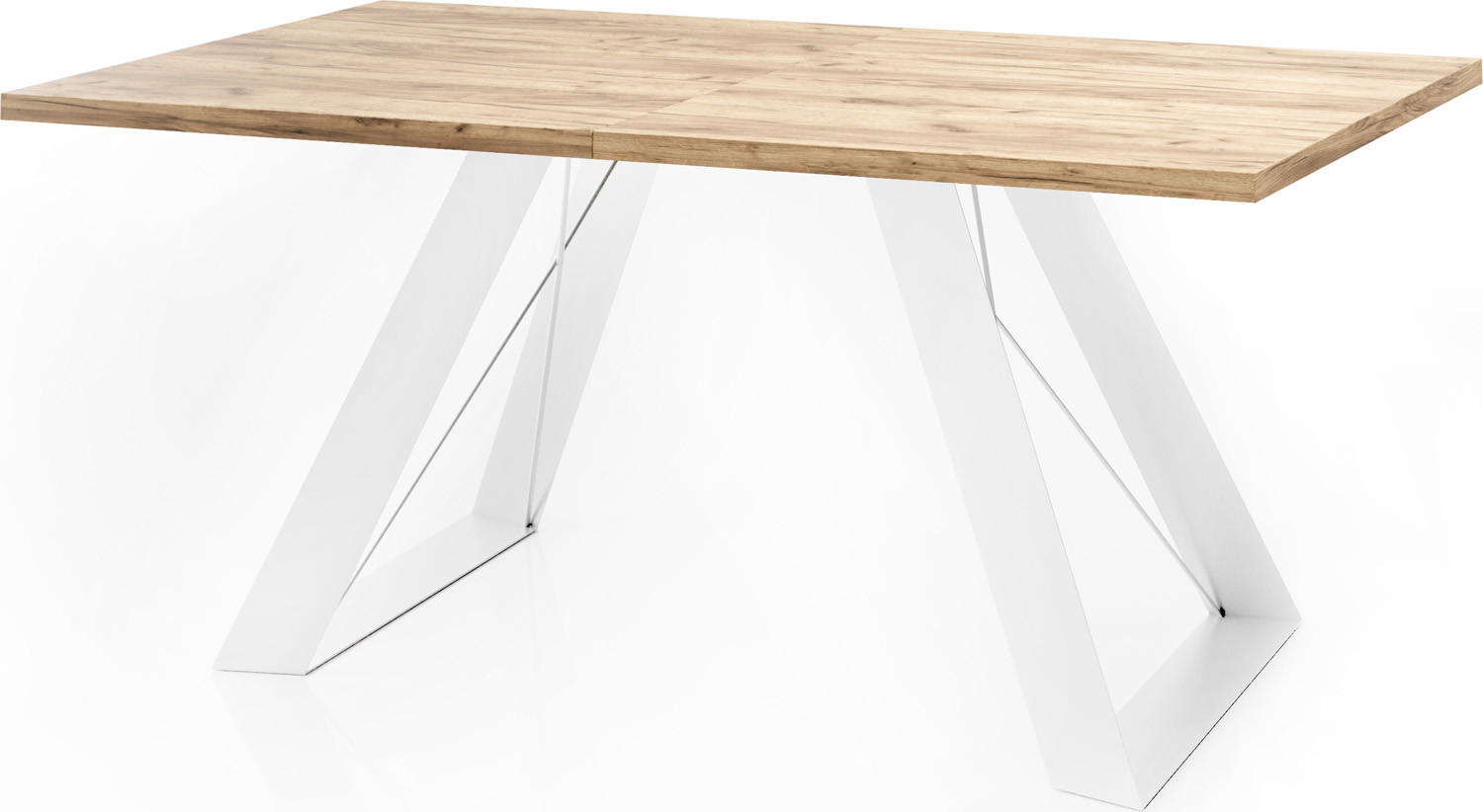 ESSTISCH Colter Weiß rechteckig ausziehbar, Craft Eiche 160-260/90/76 cm - Eiche Wotan/Weiß, Holzwerkstoff/Metall (160/90/76cm) - WFL GROUP