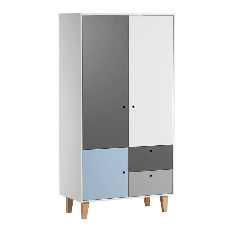 ORMAR plavo - plava, drvni materijal (103.5/201.5/55cm) - Petits-meubles