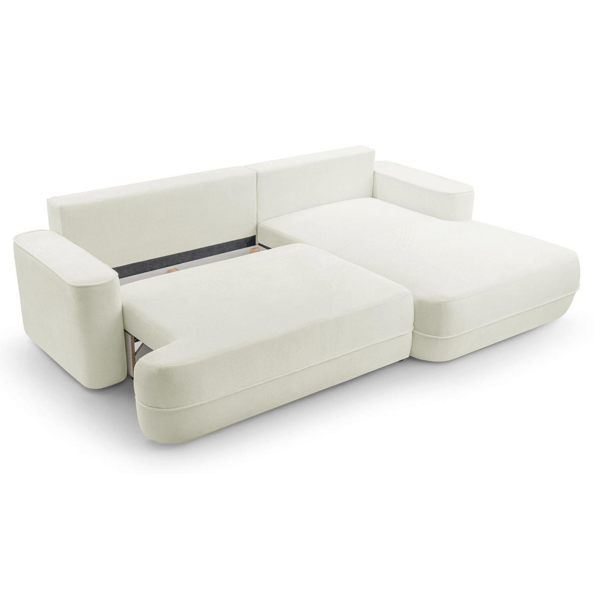 ECKSOFA Fuerro Weiß Strukturstoff - Schwarz/Weiß, Kunststoff/Textil (168/260cm) - Selsey