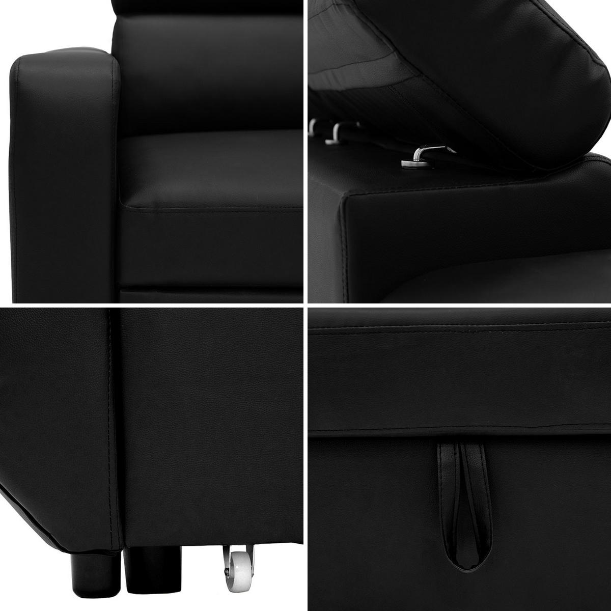 ECKSOFA WARREN Schwarz 3 Plätze - Schwarz, Kunststoff (168/236cm) - Happy Garden