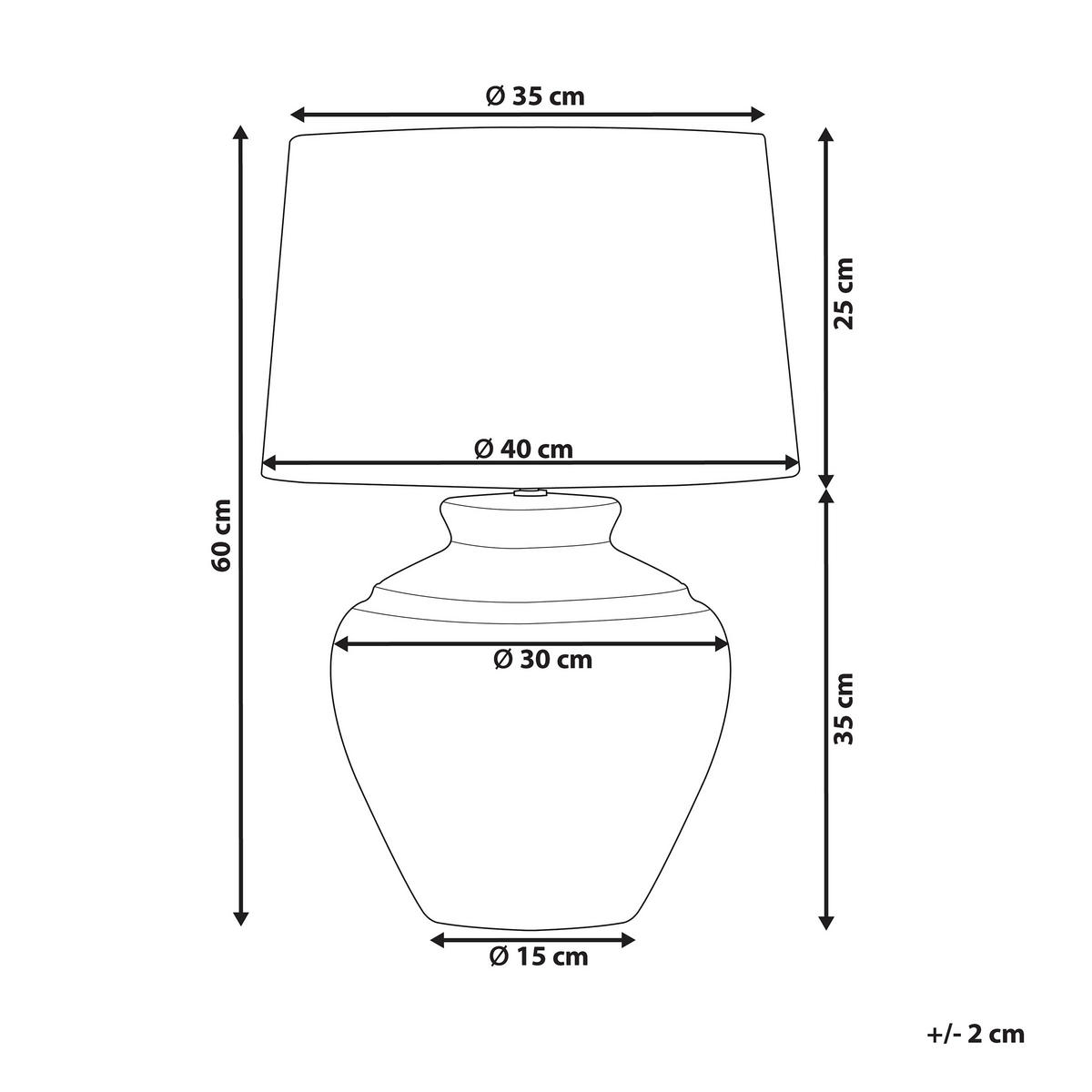 TISCHLAMPE Caine 40/40/60 cm - Weiß, Keramik (40/40/60cm) - Beliani