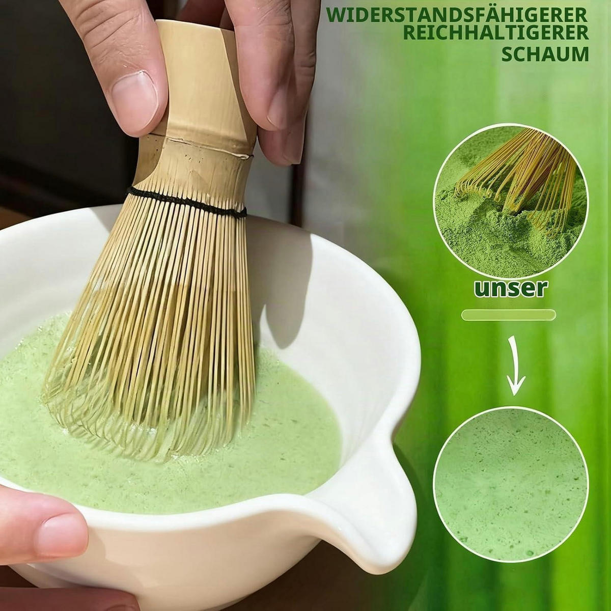 MATCHABESEN Bambus 100-zinkig - Braun, Naturmaterialien (6/1/10cm)