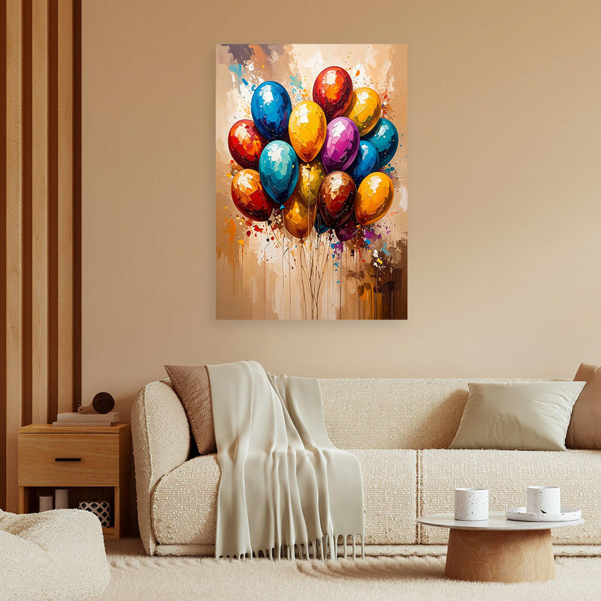 LEINWANDBILD Abstraktion 80x120cm - Multicolor, Textil (80/120cm) - Feeby