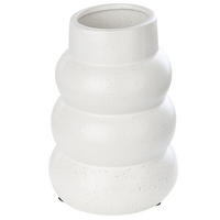 BLUMENVASE Steinzeug weiß Pireas - Weiß, Keramik (22cm) - Beliani