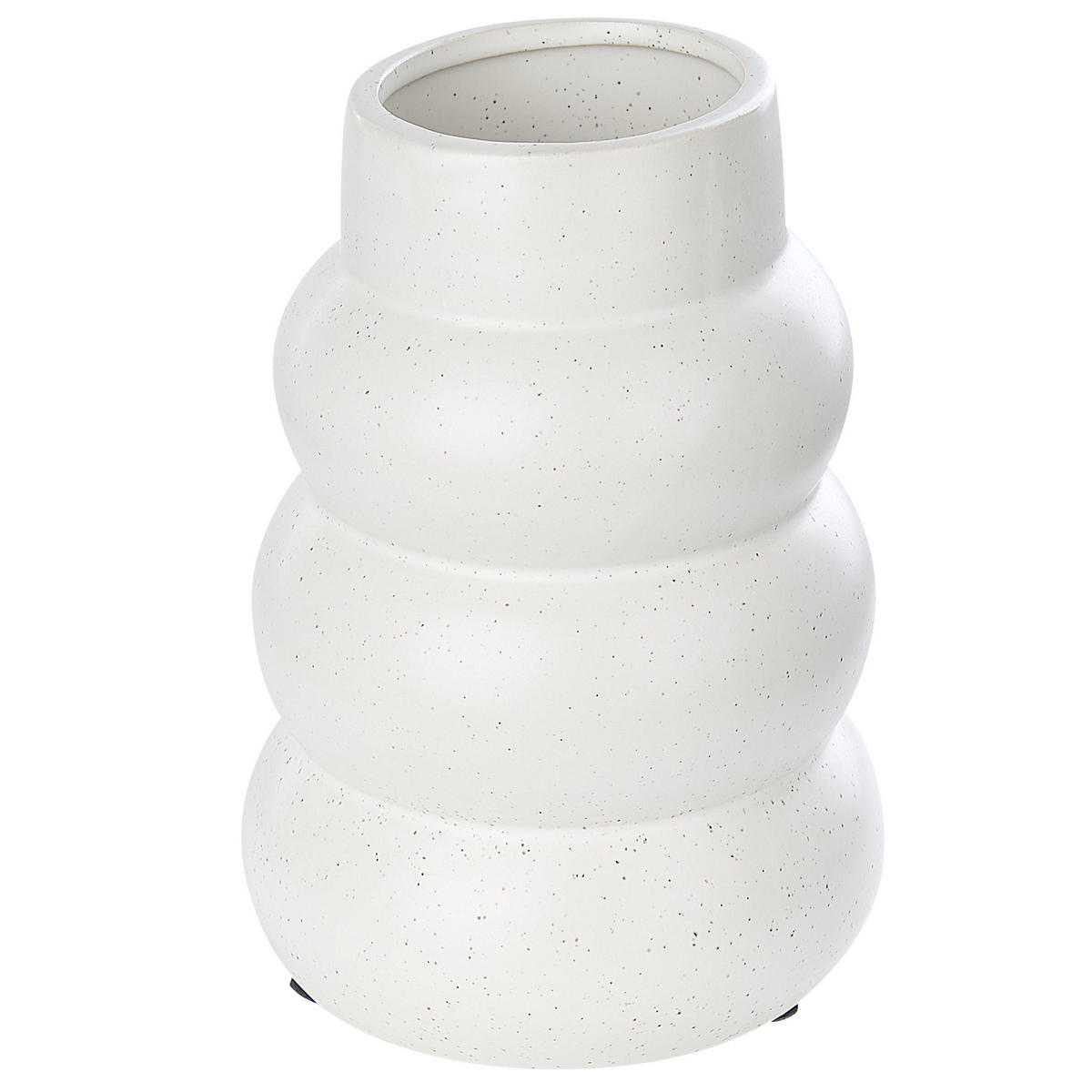 BLUMENVASE Steinzeug weiß Pireas - Weiß, Keramik (22cm) - Beliani