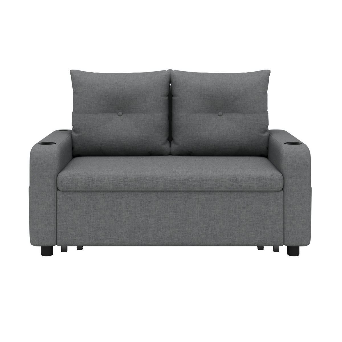 SCHLAFSOFA 3-in-1 131 x 81 x 94 cm Grey mit USB-Anschluss - Grau, Metall (81/94/131cm) - Meubliv