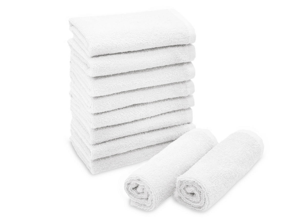 SEIFTÜCHER, 10er-Set, 30x30 cm, 100% Baumwolle, Weiß - Weiß, Textil (30/30cm) - Zollner