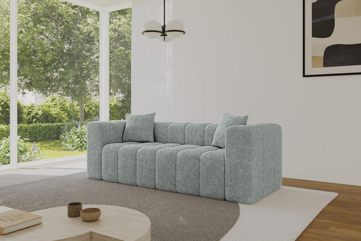 POHOVKA 2-MÍSTNÁ DONY-2 232x90x71 cm Zelená Žinylka - černá/mátově zelená, kompozitní dřevo/textil (232/71/90cm) - ALTDECOR