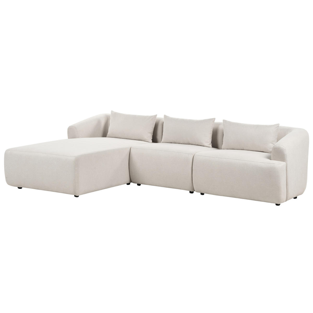 3-SITZER-ECKSOFA Stoff beige linksseitig Svansele - Beige, Textil (278/174cm) - Beliani