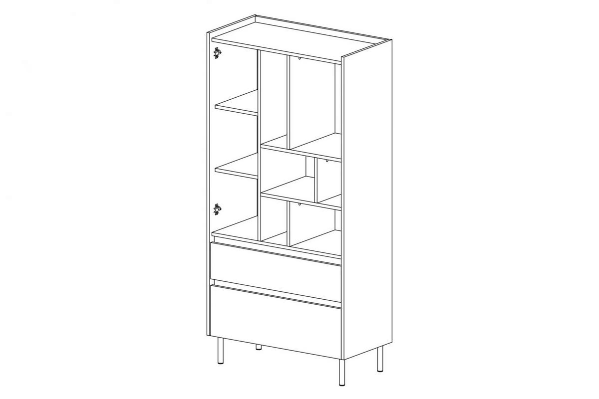 KINDERHOCHKOMMODE LIBU 06 80/40/165 in Sandbeige / Geölte Eiche - Eichefarben/Beige, Holzwerkstoff (80/165/40cm) - Deine Möbel 24