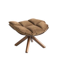 FUSSHOCKER aus braunem Samt , Braun | Walnuss 69/54/41 cm - Walnussfarben/Braun, Textil (69/41/54cm) - ANGEL CERDA