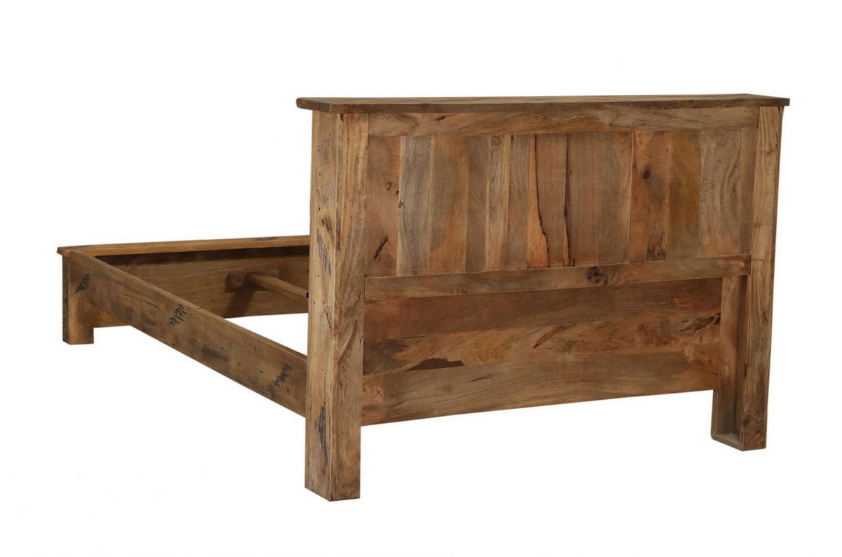 BETT Mango 180x200x105 natur lackiert RAILWAY #143 - Braun, Holz (180/200cm) - Massivmoebel24