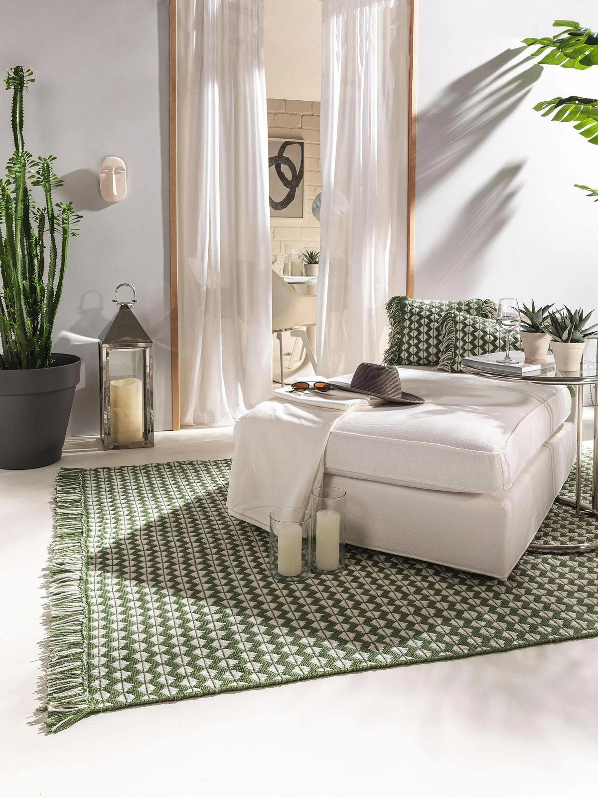 TEPPICH aus recyceltem Material Morty Grün 200x300 cm - Grün, Textil (200/300cm) - benuta Pure