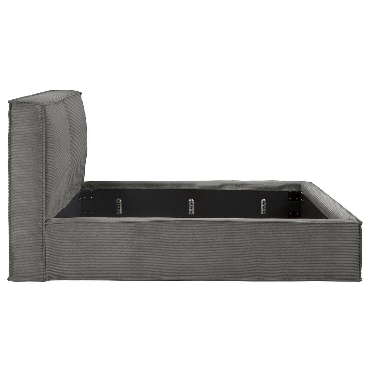 POLSTERBETT - Graphitfarben, Textil (180/200cm) - home24